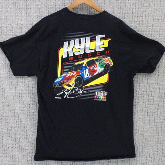 Joe Gibbs Racing Shirt Mens XL Black Kyle Busch #18 Graphic Logo Cotton Rare - Picture 1 of 9